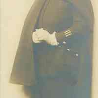 Photo portrait of Mrs. Frank K. Markey (Mary Henry Miller) in her American Red Cross volunteer winter uniform, N.Y. City, no date, ca. 1918-1920.