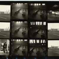 B+W negative contact sheet of images of Hoboken taken by John Conn. no date, [1976].