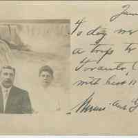 Postcard to a Mrs. Emmy or Emery Stover, 1037 Bloomfield St., Hoboken, N.J, 1910.