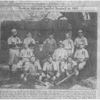 B+W photocopy of photo of the Hoboken Baseball Club in 1903, Hoboken, from the "Jersey Observer," April 29, 1937.