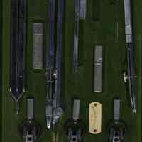 Drafting tool set manufactured by Keuffel & Esser Co., New York. No date, ca. 1920-1950.