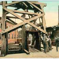 Digital image of Hudson & Manhattan R.R. postcard titled: Shaft Elevator, M