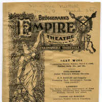          Program: Brüggemann's Empire Theatre, (118 Hudson St.), Hoboken, N.J., for week of March 2-8, 1908. picture number 17
   