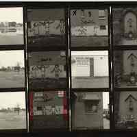 B+W negative contact sheet of images of Hoboken taken by John Conn. no date, [1976].