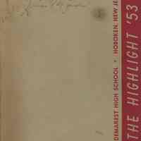 The High Light. February 1953. Yearbook for February class. Demarest High School, Hoboken.