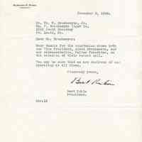 TLS from Bernard D. Rubin, President, Sweets Corp. of America, Hoboken, to Wm. P. Brockmeyer, Jr., St. Louis, MO, Nov. 9, 1944 re thanks for courtesies given to visitors from his company.