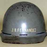 Helmet, work, belonging to Benny Fernandez & used by him at the Bethlehem Steel Shipyard.