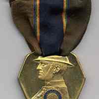 Medal: American Legion. 15th Anniversary Armistice Celebration. Hoboken, N.J. 1918-1933. Belonging to Hoboken WWI veteran Frank Anthony Lannvier.