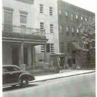          004-1  Exterior of 604 Hudson with scaffolding removed; Union Club at left
   