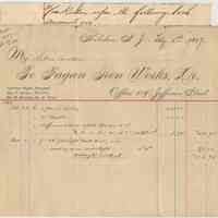 Statement of Feb. 1, 1897 from Fagan Iron Works, 309 Jefferson St., Hoboken to Fallon Brothers.