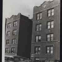 B&W photo of apartment building at 117 Van Wagenen Avenue, Jersey City.