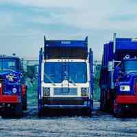 Slides: 26 color transparencies of vehicles; Metro Disposal Service trucks, Kearny, N.J., ca. 1985.