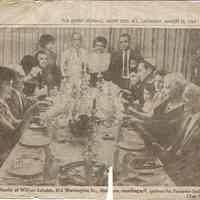 Photo of William Schubin family gathered for a Passover Seder, 516 Washington St., Hoboken, March 28, 1964.
