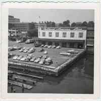 Image: B+W photo of Holland America Line offices at the Fifth St. pier, Hoboken, no date, ca. 1960.
