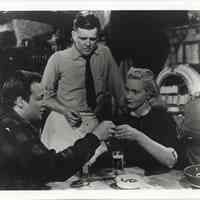 B+W publicity photo of Marlon Brando as Terry Malloy, Eva Marie Saint as Edie Doyle in film "On the Waterfront," Hoboken, no date, ca. 1953-1954.