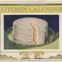 Wall calendar: Kitchen Calendar for 1928 featuring Baker