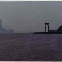 Digital images, 5, of the Wavertree en route with tugboat to the Bethlehem Steel Hoboken Shipyard, ca. May-June 1981.