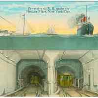          Digital image of postcard titled: Pennsylvania R.R. under the Hudson River, New York City. No date, ca. 1910. picture number 1
   