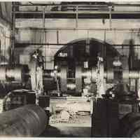 B+W photo of a part being machined at Bethlehem Steel Shipyard, Hoboken, Sept. 14, 1940.