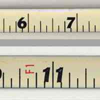          details of tape; measurement by foot and inches
   