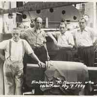 B+W photo of R. Neumann & Co. embossing department, Hoboken, August 7, 1939.