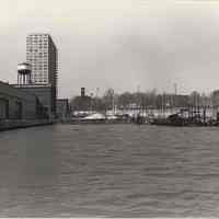 Digital image of B+W photo of the Hoboken waterfront, Hoboken, circa 1987.