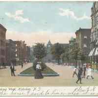 Postcard: 11th Street looking West, Hoboken, N.J. Postmarked May 14, 1908.