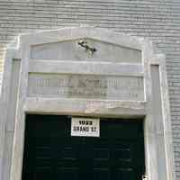 Color photo of building lettering for the former White Metal Manufacturing Company, 1022 Grand St., Hoboken, Jan. 3 & 4, 2002.