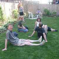 Digital color image of the gardens and people on the Secret Gardens Tour, Hoboken Historical Museum, Hoboken, June 9, 2002.