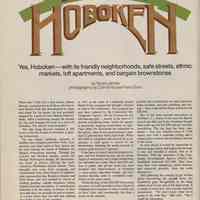 Magazine: New Jersey Monthly, August 1977. Article: Living High in Hoboken.