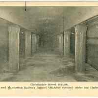          Digital image of Hudson & Manhattan R.R. postcard titled: Christopher Street Station. 1908. picture number 1
   