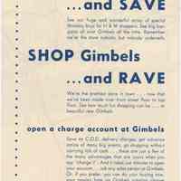          reverse, Gimbels advertisement
   