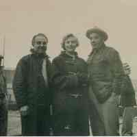 B+W group photo of "On the Waterfront" filming in Hoboken: Eva Marie Saint