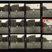 B+W negative contact sheet of images of Hoboken taken by John Conn. no date, [1976].