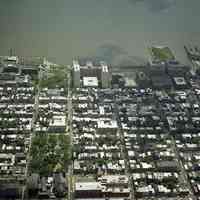 Digital reference image of color aerial view of Hoboken, June 6, 2003. Image number 8580. Photographer, Lee Ross, "Aerial Photography by Rosspilot."