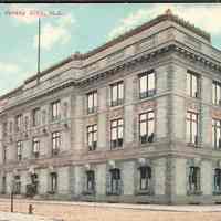 Postcard: Library, Jersey City, NJ