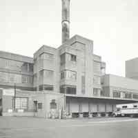 Digital image of B+W photo of former Maxwell House Coffee plant exterior, Can Factory, Hoboken, 2003.