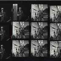 B+W negative contact sheet of images of Hoboken taken by John Conn. no date, [1976].