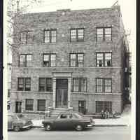 B&W photo of apartment building at 268 Hawthorne Avenue, Newark.