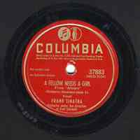 Record: "A Fellow Needs A Girl." Vocal by Frank Sinatra. Conducted by Axel Stordahl. Columbia Records. 78 rpm. No.37883 [HCO2539].
