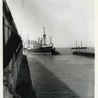 B+W photo of the S.S. Sommelsdyk of Holland America Line, n.p., n.d., ca. 1954 to 1965.