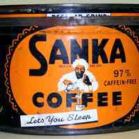 Can: Sanka Coffee, 1 lb., Maxwell House Div., General Foods, Hoboken, n.d., ca. 1950.