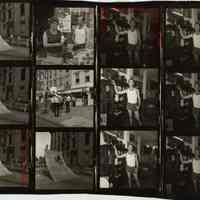 B+W negative contact sheet of images of Hoboken taken by John Conn. no date, [1976].