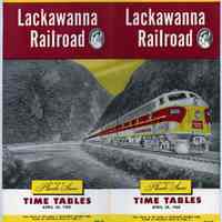 Timetable: Lackawanna Railroad, The Route of Phoebe Snow. Time Tables. Apr. 24, 1960.