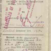 Digital images of Oct. 1, 1927 mortgage by Raffaele and Pasqualina Gallo to Antonio Gallo for lot no. 5 and part of lot no. 6 in block 67 on Monroe Street.