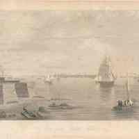 Print of an engraving titled "New York from Bedlow