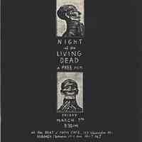 Handbill for "Night of the Living Dead" Friday, March 7, [1980], Beatn