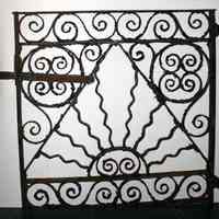 Wrought iron gate formerly in rear of 801 Washington Street, Hoboken, made circa 1900-1920.