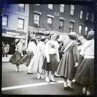 B+W negative photo of the 1955 Hoboken Centennial Parade, Washington St., Hoboken, March 1955.