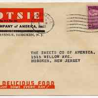 Envelope: Tootsie. The Sweets Co. of America, Inc., 1515 Willow Ave., Hoboken, N.J. Postmarked 1940.